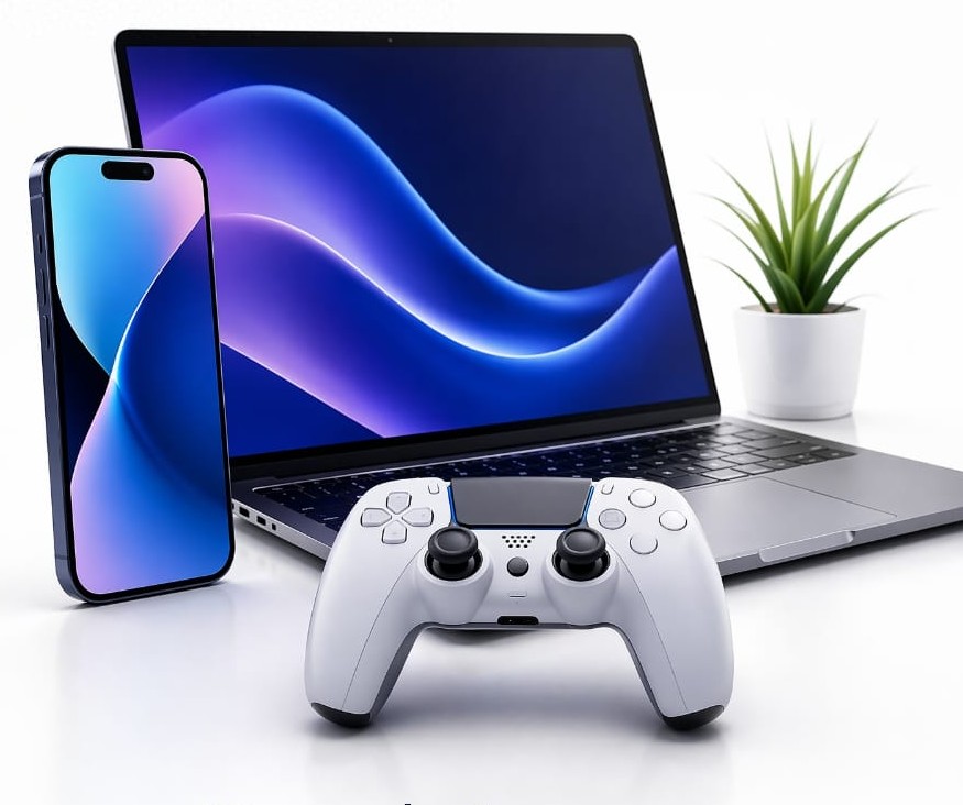 Celular, notebook e controle de videogame — assistência técnica Safiracell